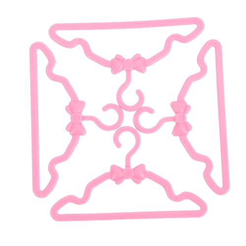 PERSELOSO 100 Stück Kleiderbügel Mit Fliege Miniatur-kleiderbügel- Miniatur-kleiderbügel-Ornament Mini -kleiderbügel Miniatur-kleiderbügelfigur Mini-kleiderbügel Rosa Plastik von PERSELOSO