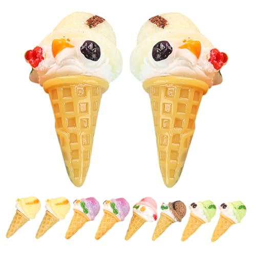 PERSELOSO 10Stücke Künstliche Eistüten Realistische Mini Eistüten Für Dessert Display Und Dekoration Mischfarben Für Eisdielen Und Kreative Präsentationen von PERSELOSO