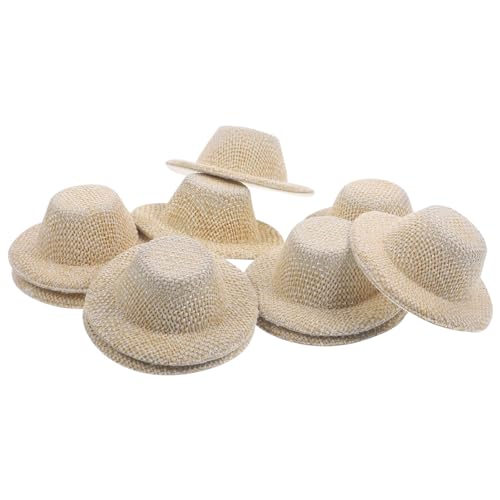 PERSELOSO 10Stücke Mini Puppenhüte Kleine Imitationsstrohhüte für DIY Bastelprojekte für Puppendekoration und Kreative PERSELOSO 10Stücke Mini Puppenhüte Kleine Imitationsstrohhüte für DIY Bastelprojekte für Puppendekoration und Kreative von PERSELOSO