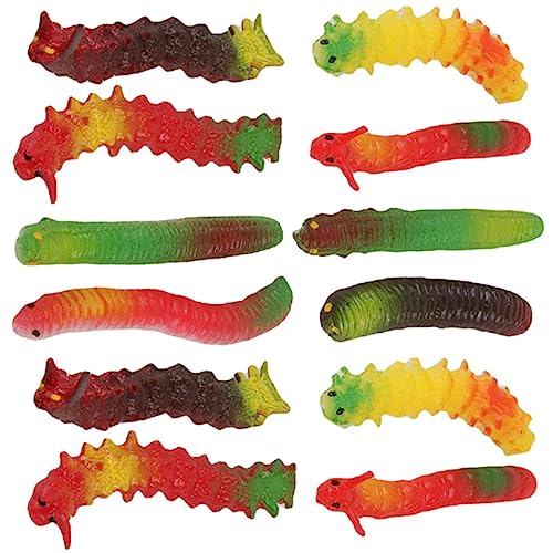 PERSELOSO 12 Stück Simulationskäfer Spielzeugwurm Verrückter Streich Halloween Insekten Simuliertes Krabbeln Realistisches Raupenmodell Gefälschte Raupensimulation von PERSELOSO