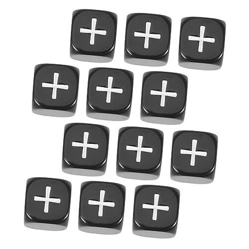 PERSELOSO 12 Stück Teiliges Mathe Würfel für Lernhilfe für Addition und Subtraktion Robuste Acrylwürfel mit Klaren Plus und Minuszeichen für Mathe Spiele und Unterricht von PERSELOSO