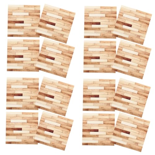 PERSELOSO 12 Stücke Blatt Tiny House Mini Bodenbelag Dekorationen Puppe Boden Miniaturen PVC von PERSELOSO