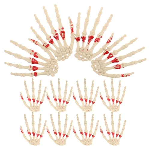 PERSELOSO 12 Stücke Halloween Skelett Modell Skelett Hände Knochen Dekorationen Realistische Abgetrennt Hand Requisiten Für Friedhof Spukhaus Und PERSELOSO 12 Stücke Halloween Skelett Modell Skelett Hände Knochen Dekorationen Realistische Abgetrennt Hand Requisiten Für Friedhof Spukhaus Und von PERSELOSO