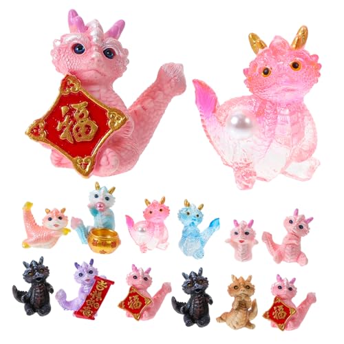 PERSELOSO 12 Stücke Gemischt Stil Harz Drachen Decor Drachen Figuren Für Schreibtisch Puppenhaus von PERSELOSO