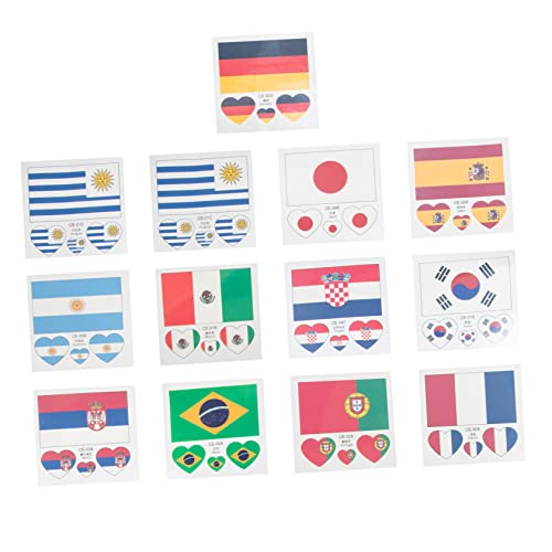 PERSELOSO 13 Sets Flaggenaufkleber Flaggenaufkleber Dekore Flaggenaufkleber Flaggendruckaufkleber Gesichtsaufkleber DIY Gesichtsaufkleber von PERSELOSO