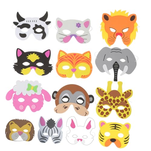PERSELOSO 13 Stück Teiliges Tiermasken Lustige Tier Cosplay Masken für Partys Karneval und Kostüme Leicht und Bequem zum Ausmalen und Gestalten PERSELOSO 13 Stück Teiliges Tiermasken Lustige Tier Cosplay Masken für Partys Karneval und Kostüme Leicht und Bequem zum Ausmalen und Gestalten von PERSELOSO