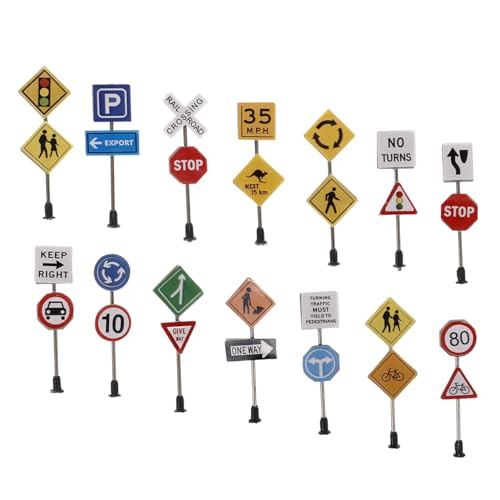 PERSELOSO 14 Stück Logo des Sandtischmodells Verkehrsmodell für Sandtisch-Verkehrszeichen Miniaturverkehrsschilder Sandtisch Dekoration Hilfsmittel für den Schulunterricht PERSELOSO 14 Stück Logo des Sandtischmodells Verkehrsmodell für Sandtisch-Verkehrszeichen Miniaturverkehrsschilder Sandtisch Dekoration Hilfsmittel für den Schulunterricht von PERSELOSO