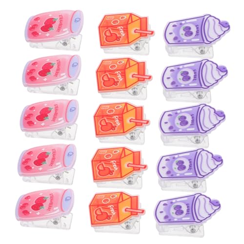 PERSELOSO 15 Stück Binder-clips Acryl-lebensmittel-clips Beutelversiegeler Dekorative Binder-clips Büroklammern Für Büro Und Schule von PERSELOSO