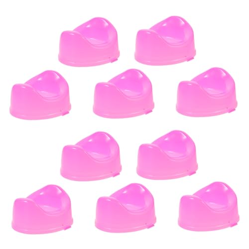 PERSELOSO 16 Stück Puppentoilette Mini -Handwerk Mini-schmuck-badezimmermöbel Dekoratives Mini-Modell Winzige Toilette Realistische Toilette Töpfchen Für Babypuppen Rosa Plastik von PERSELOSO