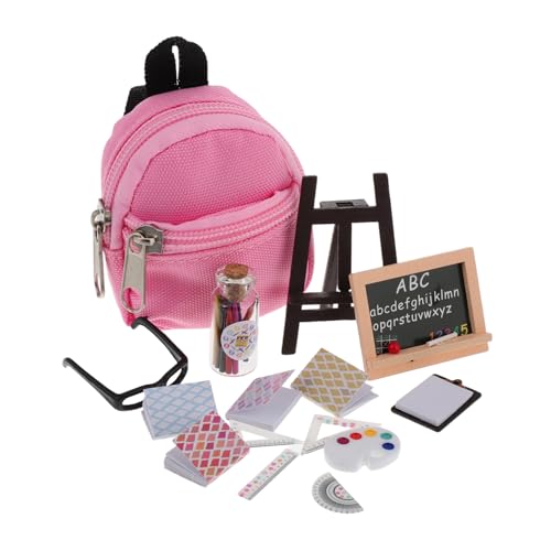 PERSELOSO 16-teiliges Set Schulmaterial Kinderparty Gefälligkeiten Schulbedarf Für Puppen Mini-rucksäcke, Puppenhaus-bücherregal-zubehör Zubehör Für Miniatur-puppenbrillen Plastik PERSELOSO 16-teiliges Set Schulmaterial Kinderparty Gefälligkeiten Schulbedarf Für Puppen Mini-rucksäcke, Puppenhaus-bücherregal-zubehör Zubehör Für Miniatur-puppenbrillen Plastik von PERSELOSO