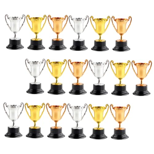 PERSELOSO Medaillen-trophäen-Spielzeug-Set 18-teilig Mini-fußballtrophäen Gold Silber Bronze Für Jungen Und Mädchen Erwachsene Wettkampfdekorationen von PERSELOSO