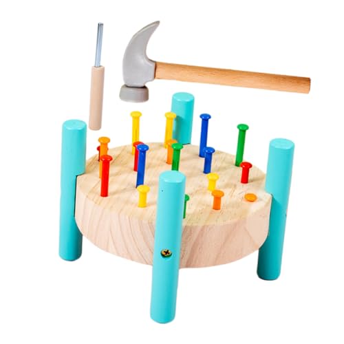 PERSELOSO 1Satz Hämmern für Kleinkinder Montessori mit Holzhammer Farberkennung und Hand Auge Koordination Langlebig und Sicher von PERSELOSO