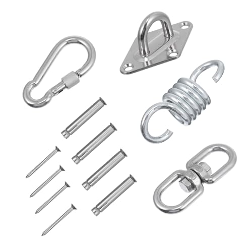 PERSELOSO 1Satz Hängemattenstuhl Aufhängeset Hochleistungs Schaukelaufhänger mit Karabiner für Holz und Betoninstallation Rostfrei Stabil für Fitness von PERSELOSO