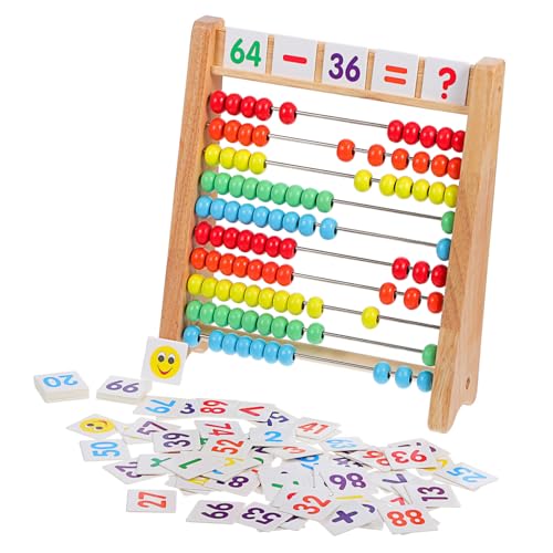 PERSELOSO 1satz Holz Rechenrahmen Für Junge Mädchen Mit Karten Mathe Lernspielzeug Für Kleinkinder Montessori Abakus Mit Bunten Perlen Pädagogisches Spielzeug Zählen Und Rechnen von PERSELOSO