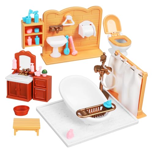 PERSELOSO 1Satz Mini Puppenhaus Badezimmermöbel Teiliges Puppenzubehör mit Mini Badewanne Schrank Waschbecken Kompaktes Sicheres und Realistisches Zubehör für Kreatives und Dekorieren PERSELOSO 1Satz Mini Puppenhaus Badezimmermöbel Teiliges Puppenzubehör mit Mini Badewanne Schrank Waschbecken Kompaktes Sicheres und Realistisches Zubehör für Kreatives und Dekorieren von PERSELOSO