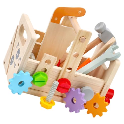 PERSELOSO 1Satz Werkzeugset für Kleinkinder Handgehaltener Holzwerkzeugkasten Pädagogisches Konstruktionsspielzeug für Jungen und Mädchen für Geburtstage und Feiertage von PERSELOSO