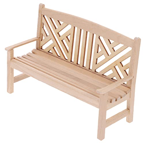 PERSELOSO Detailorientiertes Mini-Bank-Set Doppelstuhl Aus Holz Für Den Puppenhaus-szenenbau PERSELOSO Detailorientiertes Mini-Bank-Set Doppelstuhl Aus Holz Für Den Puppenhaus-szenenbau von PERSELOSO