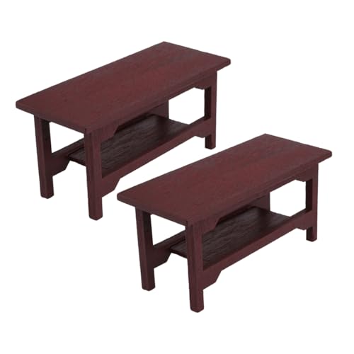 PERSELOSO 2 STÜCK Miniatur Holz Schreibtisch Möbel Kreative Dekoration für DIY Puppenhaus und Schreibtisch für Kinderzimmer Wohnaccessoire von PERSELOSO