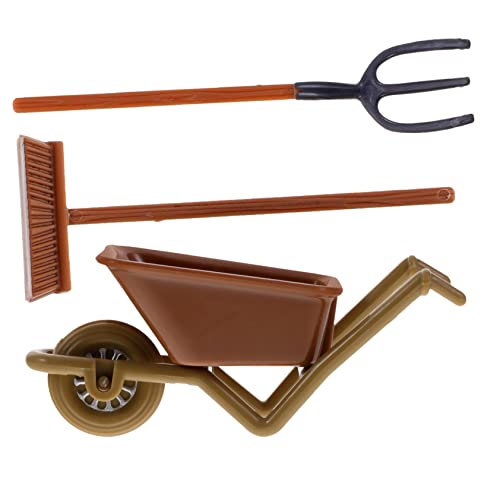 PERSELOSO 2 Sätze Mini-Wagen Puppenhaus-bauernhofzubehör Mini-puppenhauszubehör Winziges Hauszubehör Mikrofarm-dekore Puppenhaus-landwirtschaftswerkzeug Mini-Home-Farming-Tool Plastik von PERSELOSO