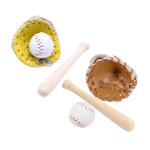 PERSELOSO 2 Sätze Miniatur Baseball und Softball Modelle für Realistischen Sportspielzeugen Sportinteresse Dekoration für Puppenhäuser und Kinderzimmer von PERSELOSO