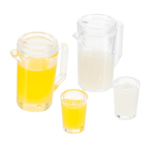 PERSELOSO 2 Sätze Puppenstubengetränk Bienenbecher Wasserkrug Doppelt Gefälscht Dekorationen Milchkännchen Für Muttermilch Saftflasche Tülle Puppenflasche Miniaturen von PERSELOSO