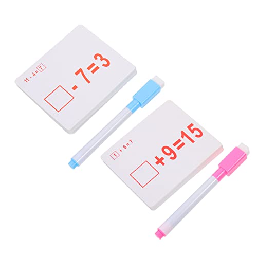 PERSELOSO 2 Sätze Rechenkarten mit Stift Lernspielzeug Mathe Übungskarten Addieren Subtrahieren Abwischbar Lernhilfe Teilig Frühe Bildung Spaß von PERSELOSO