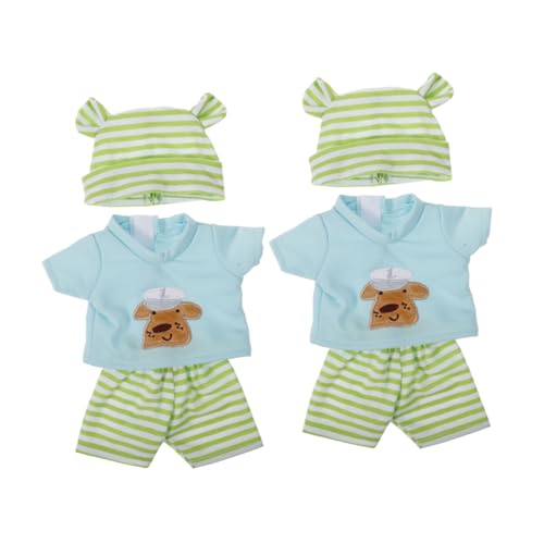 PERSELOSO 2 Satz Puppenkleidung aus Baumwolle mit Hemd Hose und Mütze Detailreiche Winter-Outfits für Vinylpuppen Spielhaus-zubehör für Kreatives Rollenspiel Spielspaß von PERSELOSO