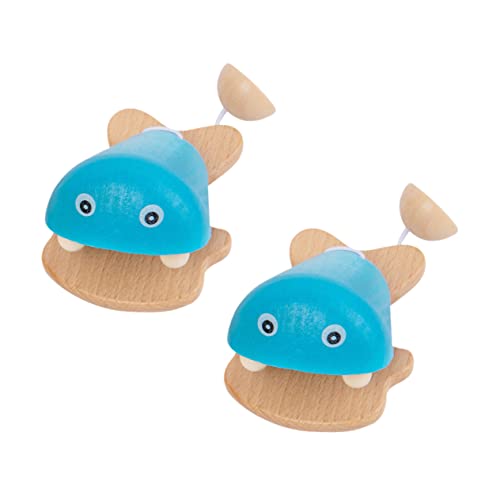 PERSELOSO 2 Stück Fischförmige Holz Kastagnetten für Musikinstrument für Kleinkinder Motorik und Rhythmus Sicheres für Mädchen und Jungen von PERSELOSO