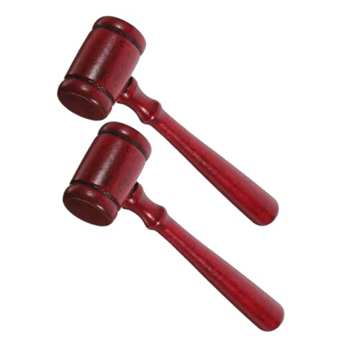 PERSELOSO 2 Stück Holzrichterhammer Auktionshammer Anwaltshammer Spielzeughämmer Richterhammer Und Spielblock Vorschlaghammer Gerichtshammer Zappeln Mini Richterhammer Hammer Für von PERSELOSO