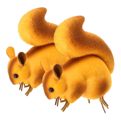 PERSELOSO 2 Stück Kleines Eichhörnchen-Modell Simulation Eichhörnchenfigur Eichhörnchenfiguren Klein Falsches Eichhörnchen Mini-eichhörnchen Eichhörnchen Minifiguren Schaum von PERSELOSO