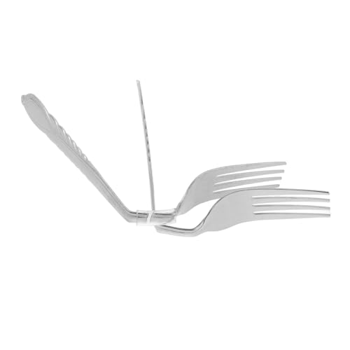 PERSELOSO 2 Stück Magische Requisiten Biegen Sie Die Für Einen Trick Gabelstütze Biegen Trick Mit Der Biegegabel Mind-Bend-Fork-Trick Umwerfende Geist Beugen Metall Silver von PERSELOSO