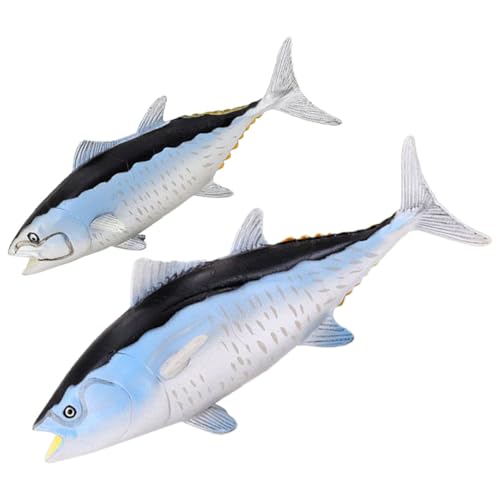 PERSELOSO 2 Stück Meerestier Fischskulptur Realistische Fischfigur zur Dekoration für Zuhause Lernspielzeug für Hochwertige Desktop Deko aus Langlebigen Materialien von PERSELOSO