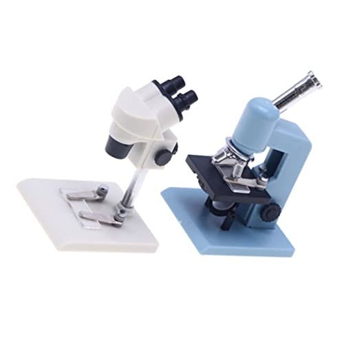 PERSELOSO 2 Stück Mikroskopmodell puppenhauszubehör Mikroskop mikroskopische Objektträger Mikroskop für USB-Mikroskop Miniaturmikroskop Miniatursachen Plastik von PERSELOSO