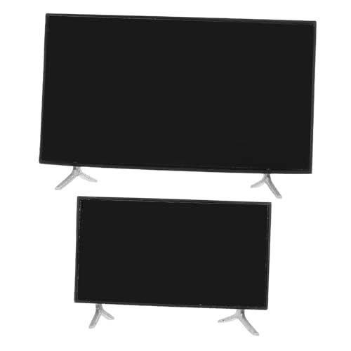 PERSELOSO 2 Stück Mini-tv Miniatur-zubehör Miniatur-wohnaccessoires Spielzeugfernseher Puppenhausfernseher Mini-puppenhauszubehör Puppenhaus-miniaturgeräte Miniaturelektronik Black Plastik von PERSELOSO