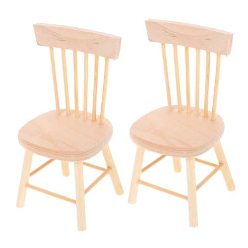 PERSELOSO 2 Stück Miniatur Holzstuhl DIY Puppenhaus Möbel Tiny Chair für Deko und Fotografie für Miniaturhäuser Langlebig und Stabil für Kreative Projekte PERSELOSO 2 Stück Miniatur Holzstuhl DIY Puppenhaus Möbel Tiny Chair für Deko und Fotografie für Miniaturhäuser Langlebig und Stabil für Kreative Projekte von PERSELOSO