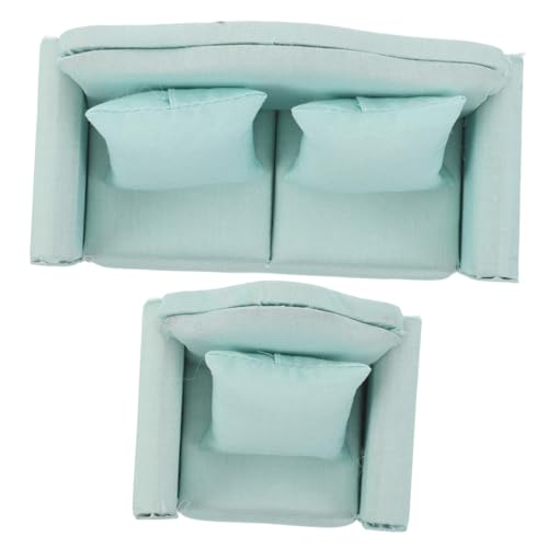 PERSELOSO 2 Stück Miniatur Puppenhaus Sofa und Sessel mit Kissen Weiche Grüne Stoffpolsterung Detailreiche Verarbeitung Langlebige Miniaturmöbel für Puppenhaus Wohnzimmer Dekoration PERSELOSO 2 Stück Miniatur Puppenhaus Sofa und Sessel mit Kissen Weiche Grüne Stoffpolsterung Detailreiche Verarbeitung Langlebige Miniaturmöbel für Puppenhaus Wohnzimmer Dekoration von PERSELOSO