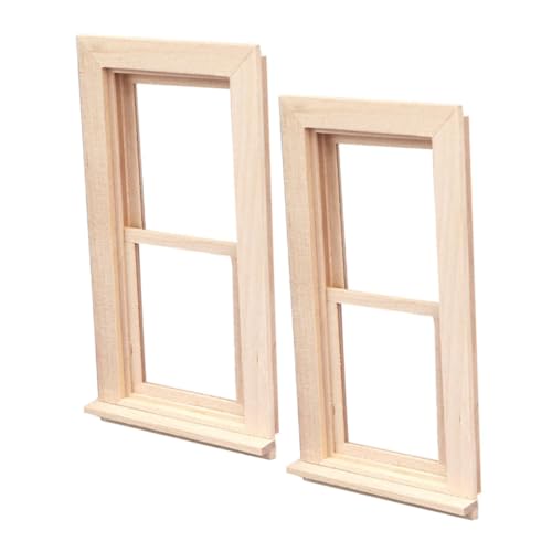 PERSELOSO 2 Stück Miniatur-puppenhaus Unvollendete Holzfenster Im Maßstab 1:12 Mini-holzfensterrahmen Für Puppenhaus-möbelzubehör PERSELOSO 2 Stück Miniatur-puppenhaus Unvollendete Holzfenster Im Maßstab 1:12 Mini-holzfensterrahmen Für Puppenhaus-möbelzubehör von PERSELOSO