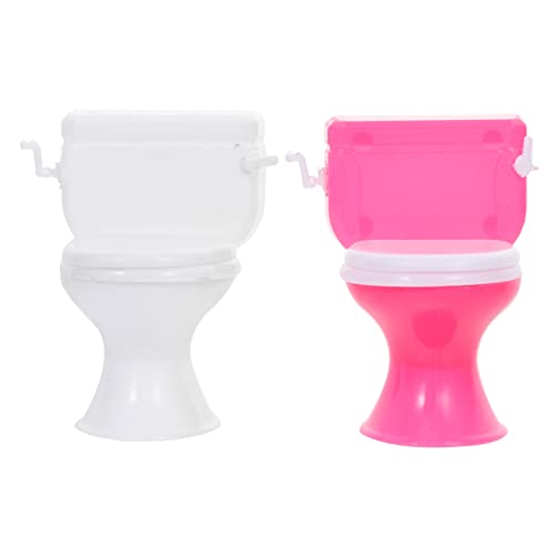 PERSELOSO 2 Stück Puppentoilette Engstes Werkzeugspielzeug Engstes Werkzeugspielzeug Aus Kunststoff Simuliertes Engstes Werkzeugspielzeug Lernspielzeug Für Weiß Plastik von PERSELOSO