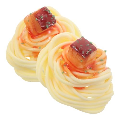 PERSELOSO 2 Stück Realistische Künstliche Spaghetti für Restaurant Dekoration Lebensmitteldisplay für Pretend Play und Szenenlayout für Partys und Theaterstücke von PERSELOSO