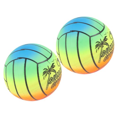 PERSELOSO 2 Stück Regenbogen Volleyball Spielplatz Aufblasbarer Motorisierter Pool Float Pool Volleyball Spiel Pool Basketballkorb Aufblasbares Strandspielzeug Strandspielzeug Spielbälle von PERSELOSO