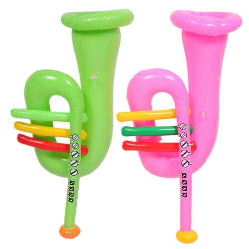 PERSELOSO 2 Stücke Kinder Aufblasbare Trompete Spielzeug PVC Material Trompete Bühne Layout Musical Instrument Dekoration Photo Booth Requisiten von PERSELOSO