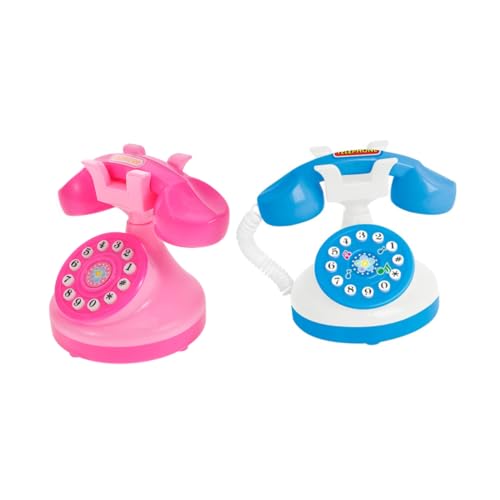 PERSELOSO 2 Stücke Kinder Pretend Spielen Telefon Spielzeug Vintage Alte Mode Telefon Telefon Pretend Spielen Spielzeug Retro Telefon Spielzeug Interaktive Party Gefälligkeiten von PERSELOSO