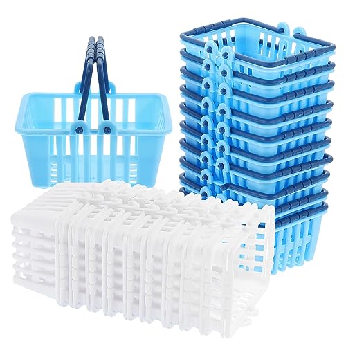 PERSELOSO 20 Stück Einkaufskorb Mini Storage Baskets Children Toys Shopping Basket einkaufkorb Supermarktkorb Desktop-Dekorationen Kleiner Korb Kleine Lagerbehälter Plastik von PERSELOSO