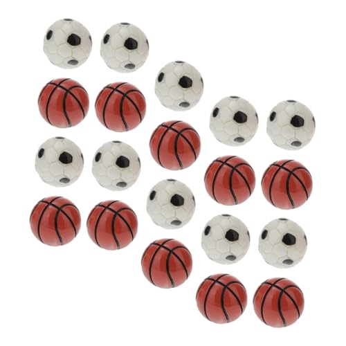 PERSELOSO 20 Stück Fußball Basketball Modell Puppenminiaturen Dekorative Minibälle Mini Sportbälle Mini Dekorationen Mini Fußball Mini Basketball Miniatur Fußball von PERSELOSO
