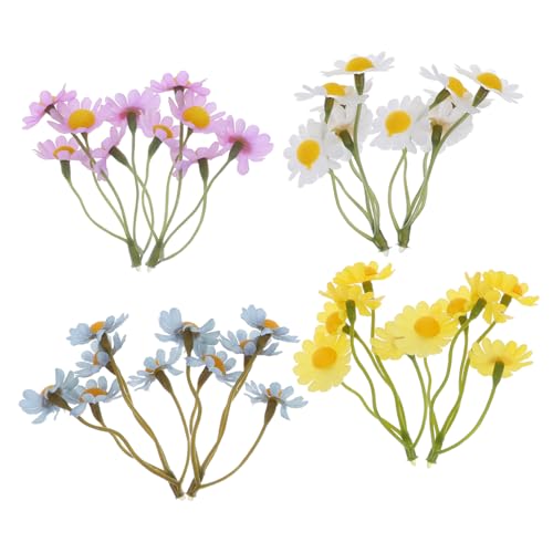 PERSELOSO 20 Stück Künstliche Blumenpflanze Künstliche Blumenstämme Kunstblumen Für Vase Künstliche Gänseblümchen Kleine Gänseblümchen Künstliche Herbstgänseblümchen Stoff von PERSELOSO
