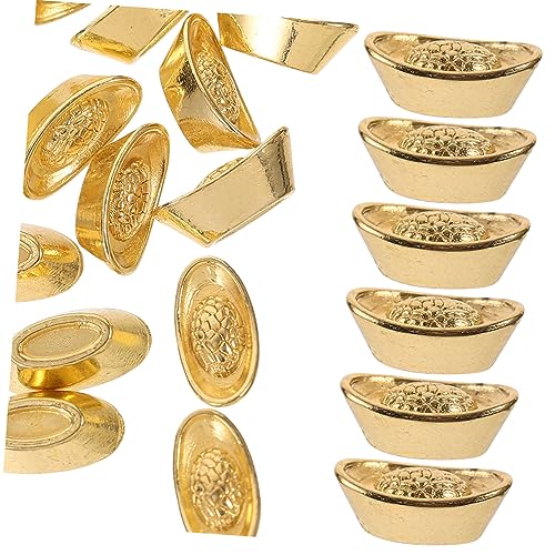 PERSELOSO 20 Stück Mini-Puppenmöbel Miniaturen klein winziges Miniaturbarren Leve würfelunterlage miniaturmodelle beschläge Barren Desktop-Dekoration Schreibtischschmuck Papier Golden von PERSELOSO