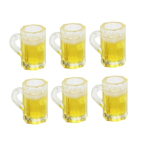 PERSELOSO 20 Stück Mini- hühner wohnaccessoires Gelbe Biergläser Modellbau-Zubehör Mini-Biergläser Zubehör für Kinderspielhäuser taschenmöbel Yellow von PERSELOSO
