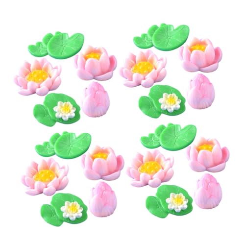 PERSELOSO 20 Stück Miniatur-Lotusblatt- Und Blumenfiguren Für Aquarien, Aquarium, Harzfigur, Mikrolandschaftszubehör Für Teich, Puppenhaus, Gartendekoration PERSELOSO 20 Stück Miniatur-Lotusblatt- Und Blumenfiguren Für Aquarien, Aquarium, Harzfigur, Mikrolandschaftszubehör Für Teich, Puppenhaus, Gartendekoration von PERSELOSO