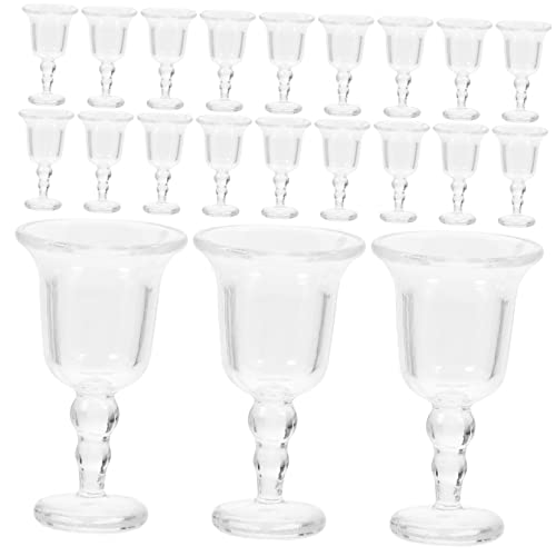 PERSELOSO 20 Stück Miniaturen Tassen F Wein Puppe Miniaturkelche Mini-teetassen Dekorative Tassenmodelle Mini-wasserbecher Mini-Tasse Mini-hausbechermodelle Winzige Gläser Miniaturbrille Abs von PERSELOSO
