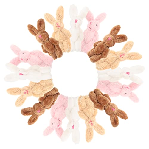 PERSELOSO 20 Stück Plüschhasenpuppe Minipuppen Kaninchenkorbfüller Kaninchenpuppe Mini Stoffhase Plüschkaninchen Mini Plüsch Babyspielzeug Kuscheltierspielzeug Kleine Stoffhasen von PERSELOSO